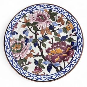 PIVOINES by Faiencerie De Gien Dinner Plate 10” made in France Vintage
